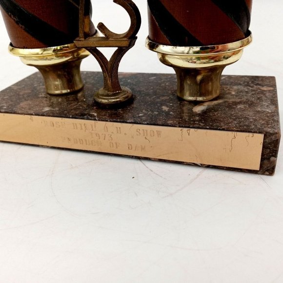 1973 Horse Show Trophy Rose Hill Kansas Vintage Collectible Statue Horseshoe - Picture 12 of 16